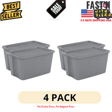 4 Pack Sterilite 30 Gallon Extra-Large Storage Bin, Durable Plastic Storage, NEW