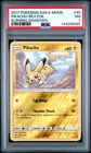 2017 POKEMON SUN & MOON BURNING SHADOWS #40 PIKACHU-REVERSE FOIL PSA 7