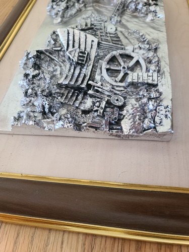 Scultura vintage in rilievo 3D in argento sterling 925 13,5”x10,75” - Foto 4 di 5
