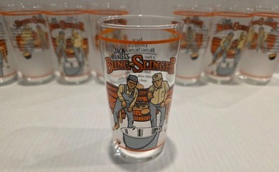 Vintage Jack Daniels Bung Slinger Tumbler 8 oz Glasses with Recipe Set of 8