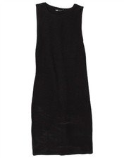 Zara Womens Sleeveless Sheath Dress UK 10 Small Black CY09