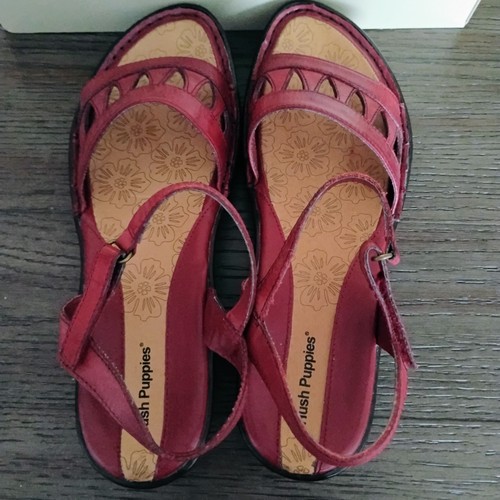 Hush Puppies Kya Sandals Women's size 8 M Red Leather - Picture 4 of 16