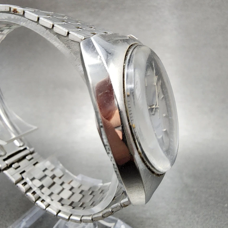 Reloj Cyma NavyStar Hombre 36mm Esfera Gris Tono Plateado Fecha Redondo Automático Funciona Foto 4 de 4