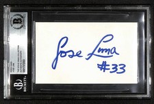 Jose Lima MLB Pitcher Signed Index Card Beckett Slab Autograph