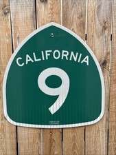 Authentic Reflective California Highway 9 Sign With CA Print Stamp