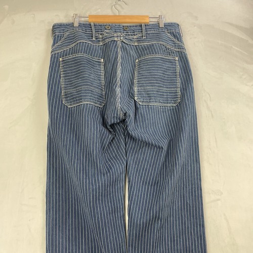 Pantalones de mezclilla Perfecto By Schott NYC para hombre talla 36 azul prendedor rayas ranchero ropa de trabajo raros - Imagen 9 de 15