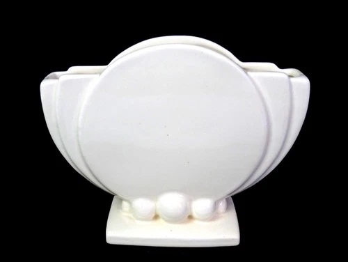 Haeger Pottery Skyscraper Art Deco Fan & Ball Architectural 6 5/8" Vase 1933-37