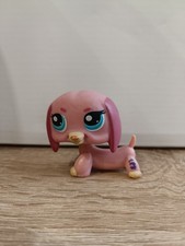 Littlest Petshop #1306 - HASBRO - Chien Teckel Rose Yeux Bleu (LPS76)