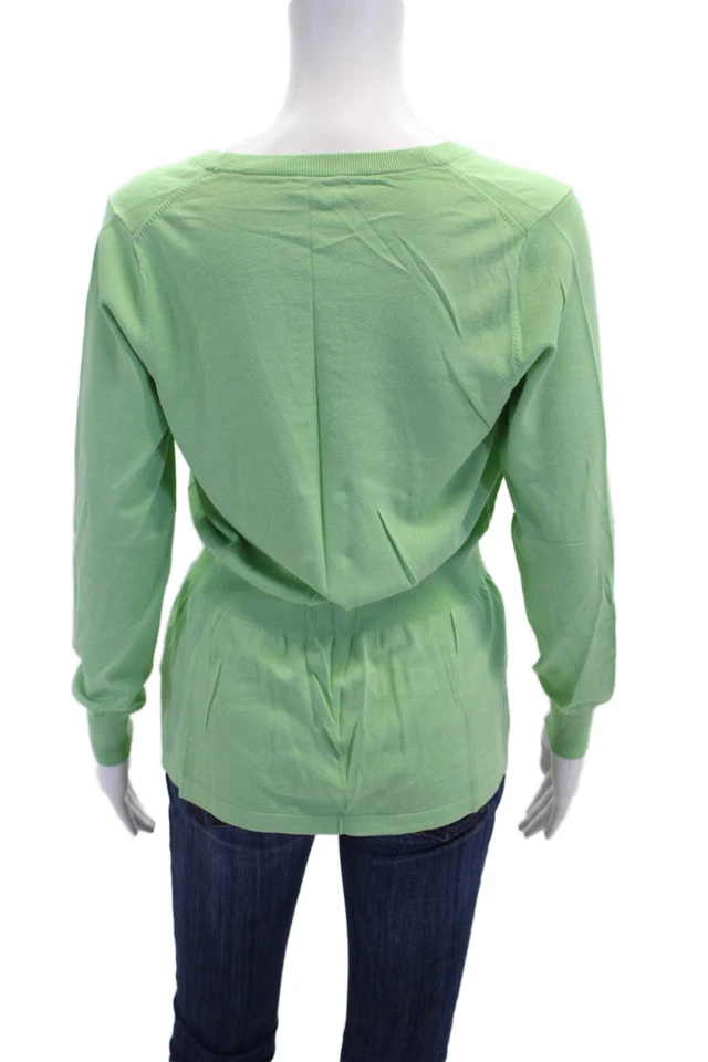 Shoshanna Womens Button Down Long Sleeves Cardigan Sweater Mint Green Size Large Foto 3 de 4