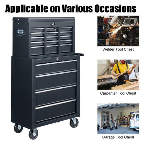 9-Drawer Rolling Tool Chest Large Tool Cabinet Organizer with Wheels / Drawers - Picture 5 of 22