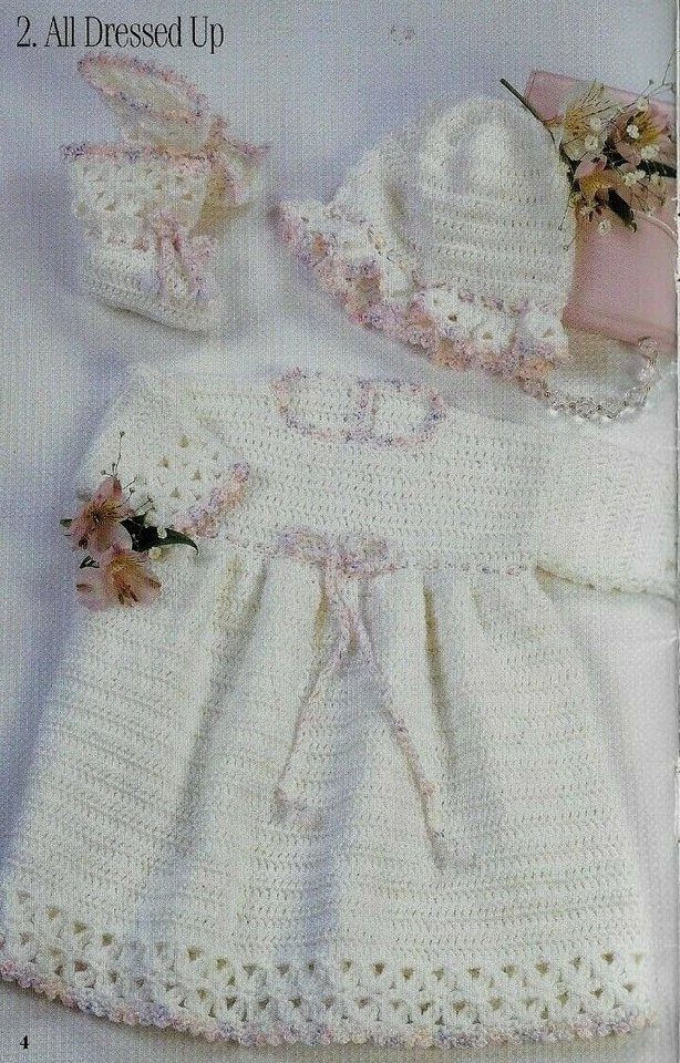 USED TINY TYKES BABY SWEATERS AFGHANS DIGEST SIZE KNIT & CROCHET PATTERN BOOK - Image 3 of 4