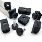 Square Tube Inserts End Caps Adjustable Table Foot Furniture Leveling Feet M8