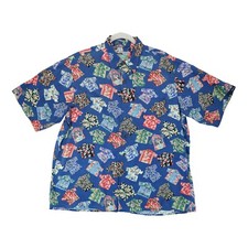 Vintage 90 s Reyn Spooner Hawaiian Shirt Tiki Aloha Pattern - Size Large Rare