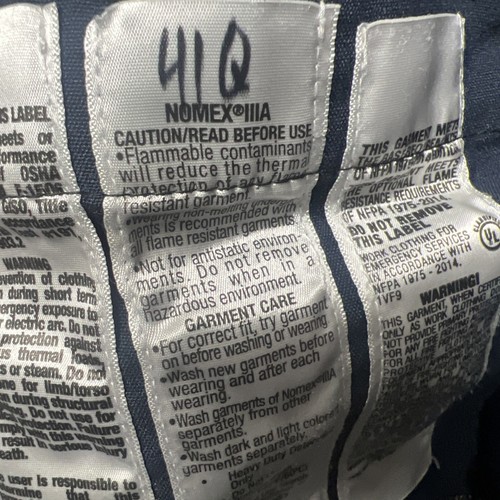 Workrite 34x30 Pants Fire Resistant FR 2112 Nomex ARC 7 Firefighter Navy Police - Picture 3 of 6