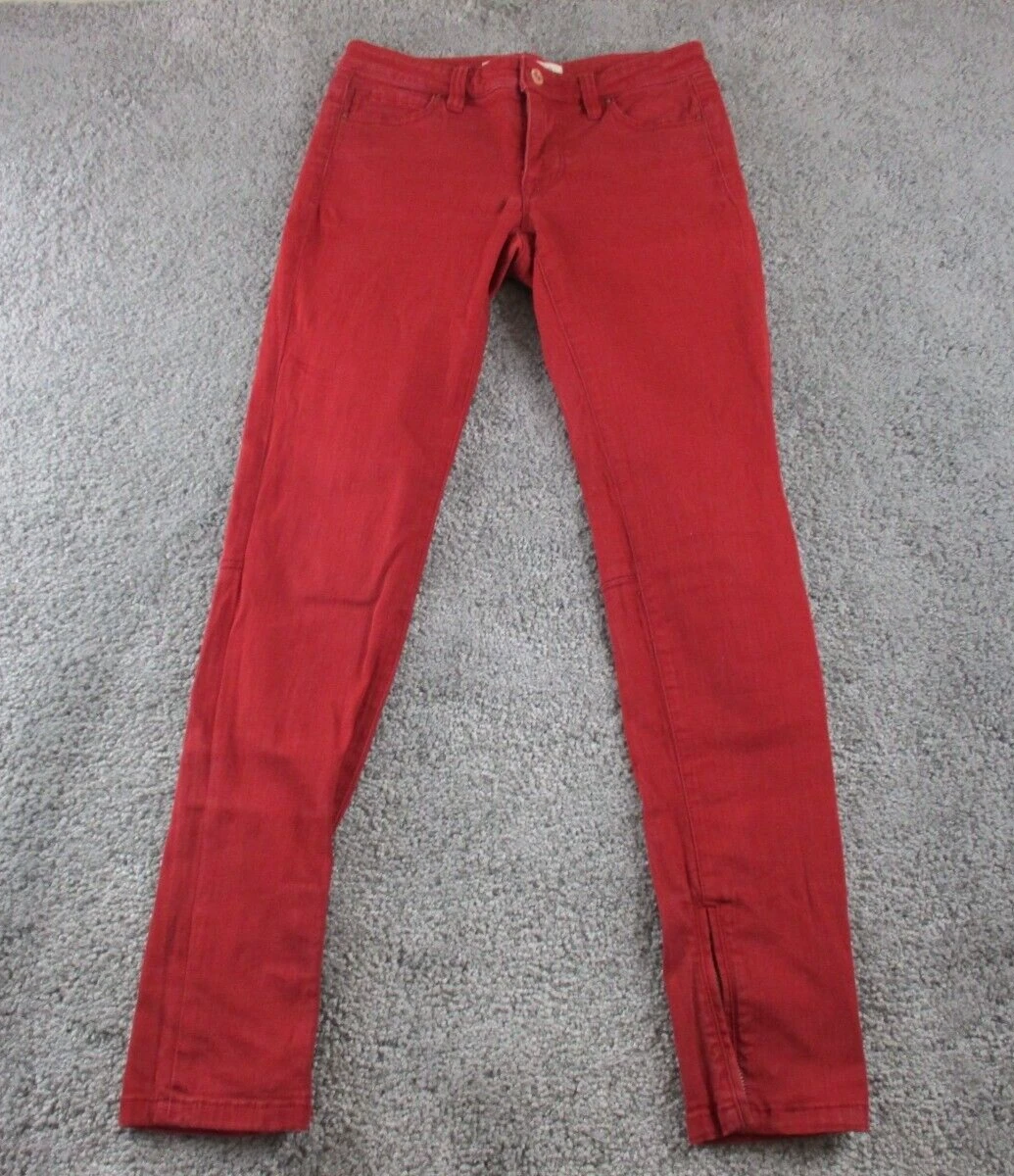 Red hotsell cotton jeans