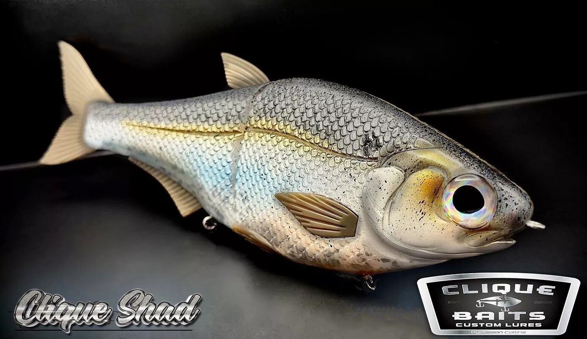Leurre De Pêche Swimbait Hinkle Shad Clone 9 Pouces, Custom Peint Shad Par Clique Baits