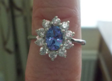 TJC Sterling Silver 1ct of Genuine AA Tanzanite Ring size N stamped 925