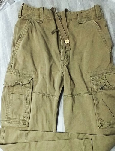abercrombie Fitch Cargo Pants 16 30 x 30 mens Khaki Green Gorpcore Baggy Y2k New - Picture 2 of 11