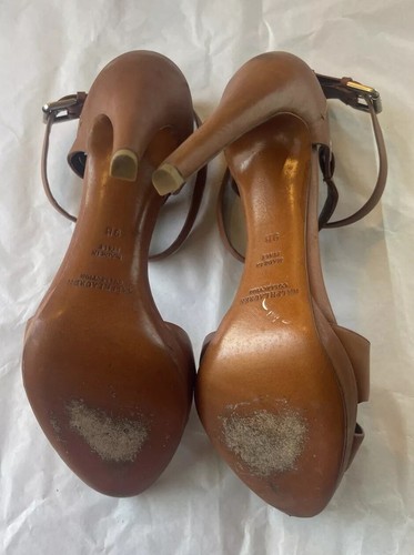 Ralph Lauren Collection lila Etikett braune High Heel Sandalen ~ 9B ~ Made in Italy - Bild 11 von 12