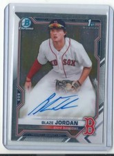BLAZE JORDAN 2021    BOWMAN CHROME 1st ROOKIE  AUTO #CPA-BJ RED SOX