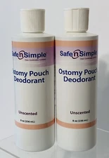 2 X Safe n' Simple Ostomy Pouch Deodorant Unscented 8oz 2 BOTTLES Exp. 2027