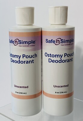 2 X Safe n' Simple Ostomy Pouch Deodorant Unscented 8oz 2 BOTTLES