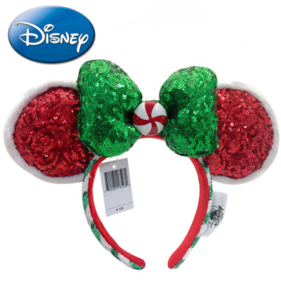 Disney Parks Peppermint‎ Candy Cane Ears Rare Edition Christmas Headband PHOTOS: NEW Peppermint Candy Christmas Minnie Ears Debut at  main image 4