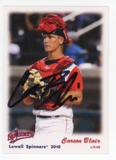 LOWELL SPINNERS RED SOX BOSTON MILB SIGNED BASEBALL CARD 2010 CARSON BLAIR