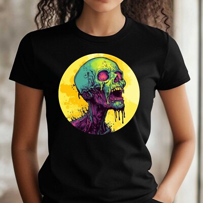Frauen T-Shirt Zombie schmilzt Motiv Baumwolle Größe S bis 3XL