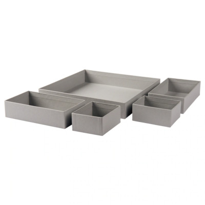  GRASIDAN Ikea Box 5er-Set grau  Aufbewahrungsbehälter für Schubladen 