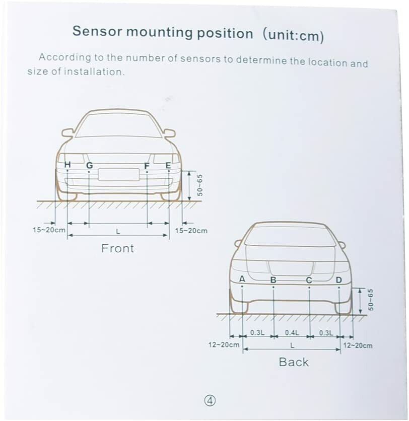 Parking Sensor 4 sensores LED detector display sensor de estacionamento  automático backup de carro radiolocalizador sistema de monitoramento alarme