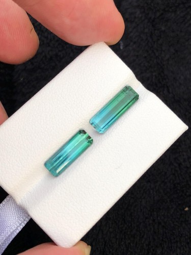 Tormalina Paraiba Naturale Blu Verde Certificata GIE 15 Ct (2 Pezzi) Gemma Sciolta - Foto 6 di 8