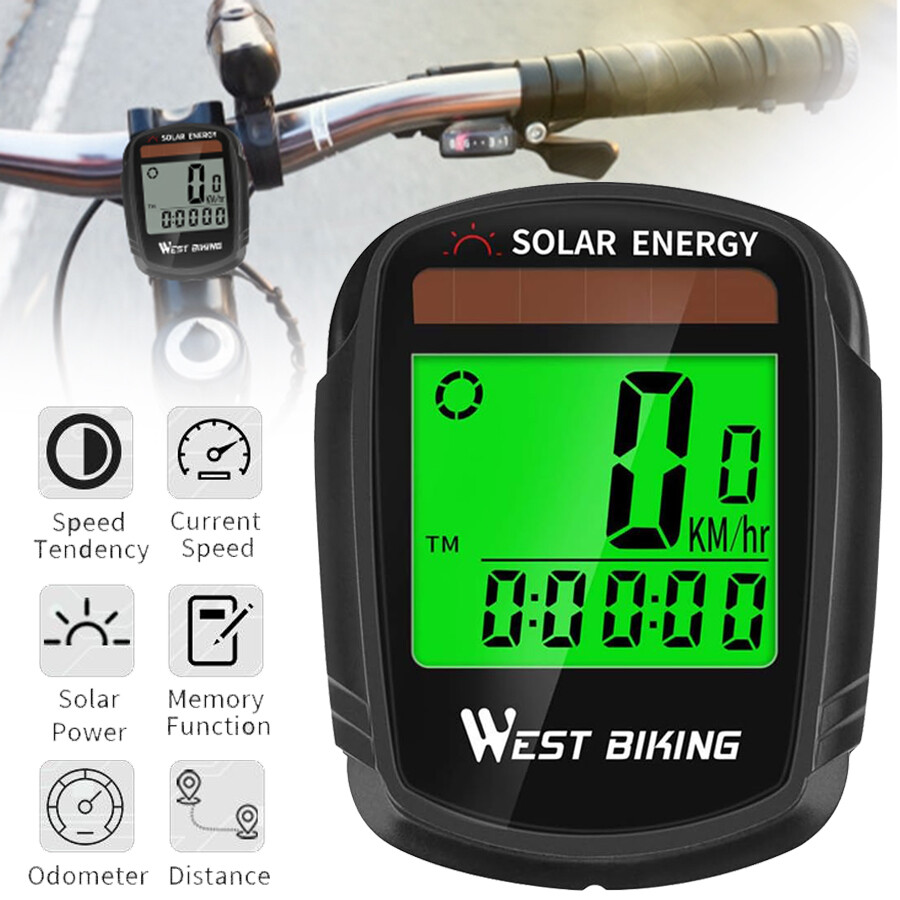 Solar Wireless Cycling Speedometer Bike Computer Odometer Digital LCD Pedometer eBay