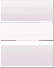 1000 Blank Check Stock Paper - Check in Middle - Burgundy Pinstripe