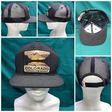COLORADO - Black SnapBack Trucker Hat Cap Mesh Back One Size