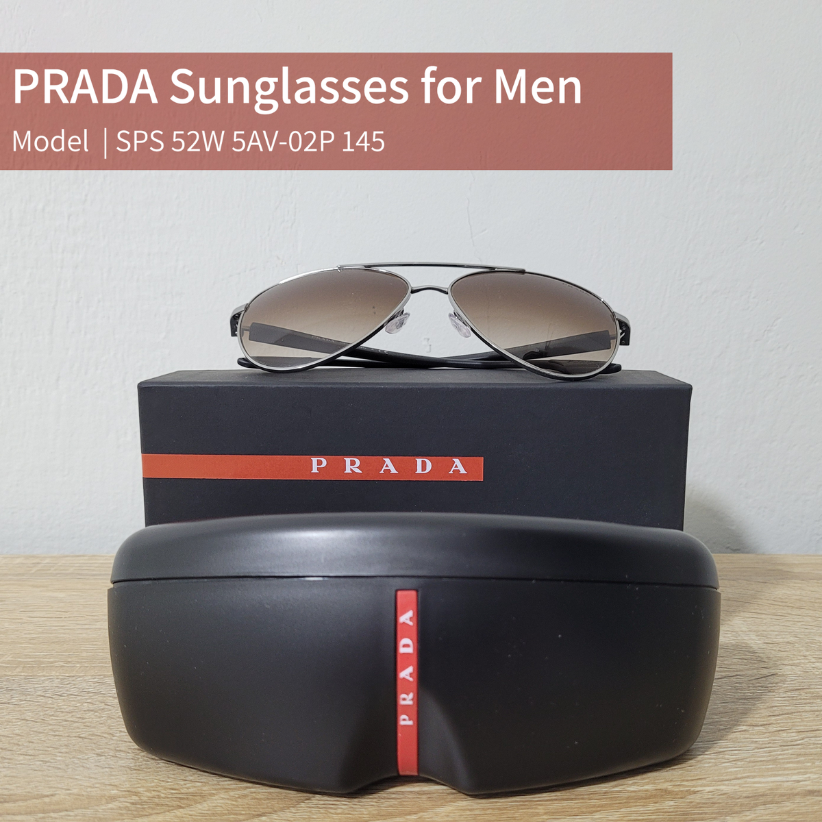 Aviator Prada Sps52g Prada Aviator Silver/ Black Men's Sunglasses