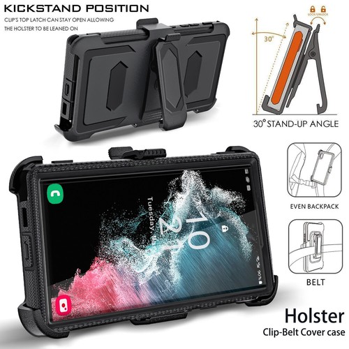 For Samsung Galaxy S22/S22+/Ultra Case Dual Layer Rugged Hybrid Cover Belt Clip - Picture 23 of 54