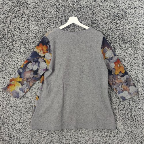Soft Surroundings Floral Knit Stretch Top VNeck 3/4 Sleeve Comfort Cozy Women XL - Picture 2 of 6