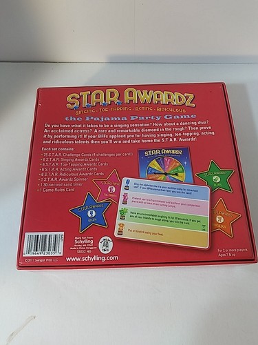Star Awardz Pajama Party Card Ggame Schylling Sealed 2011 - Picture 4 of 5