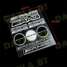 For AMG Mercedes Benz Reflective Car Door Window Vinyl Decal Sticker -12pcs(Set)