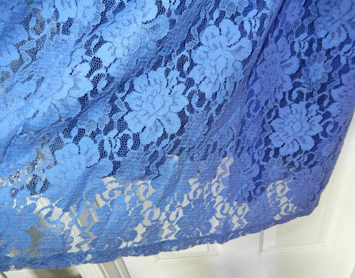 Gorgeous Apt. 9 Woman Floral Lace Overlay Dress w Satin Tie-3X, blue NWT $60 - Picture 16 of 17