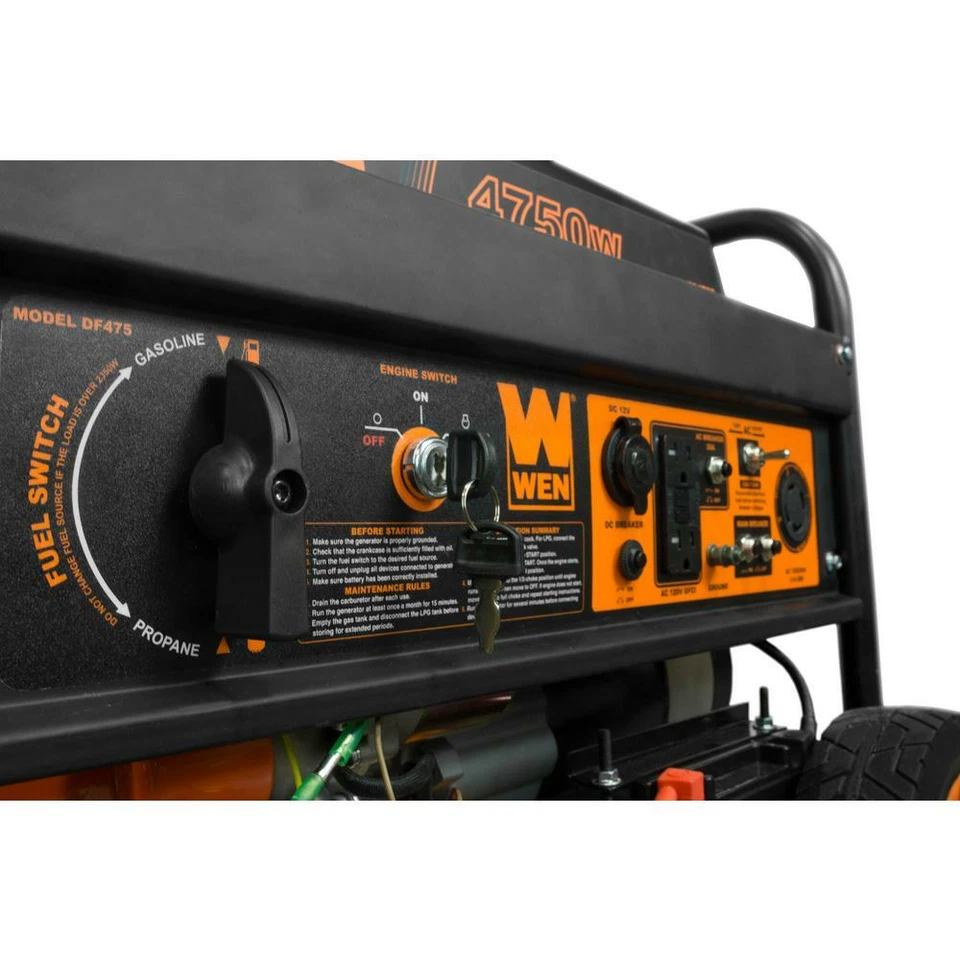 WEN 4,750-W Portable Hybrid Dual Fuel Gas Powered Generator with Electric Start - Image 4 of 4