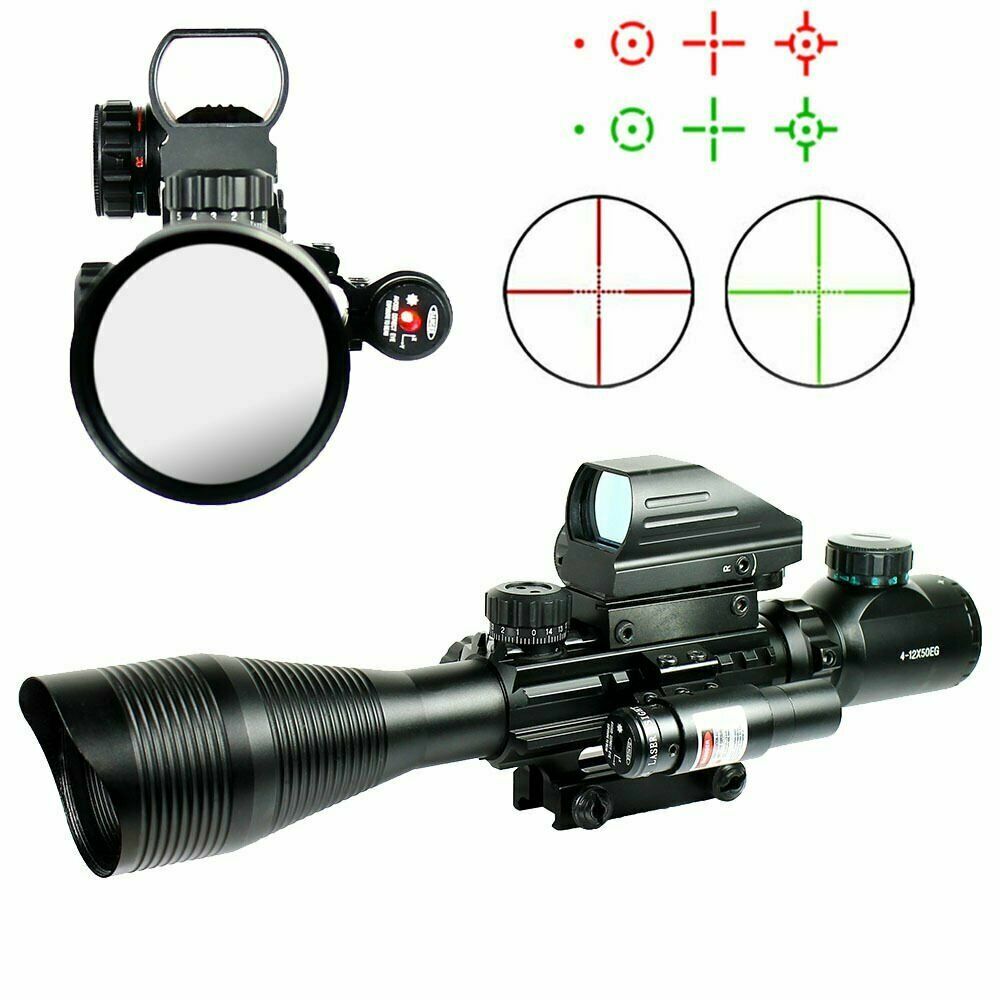 4-12X50 Rifle Scope R/G Mil-dot with Holographic Sight & Red