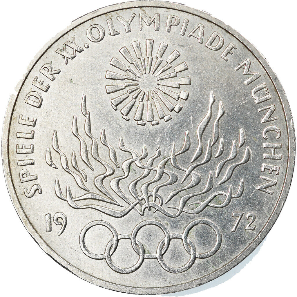 [#795996] Moneta, Niemcy - RFN, 10 Mark, 1972, Hamburg, AU(55-58), Srebro, KM:13