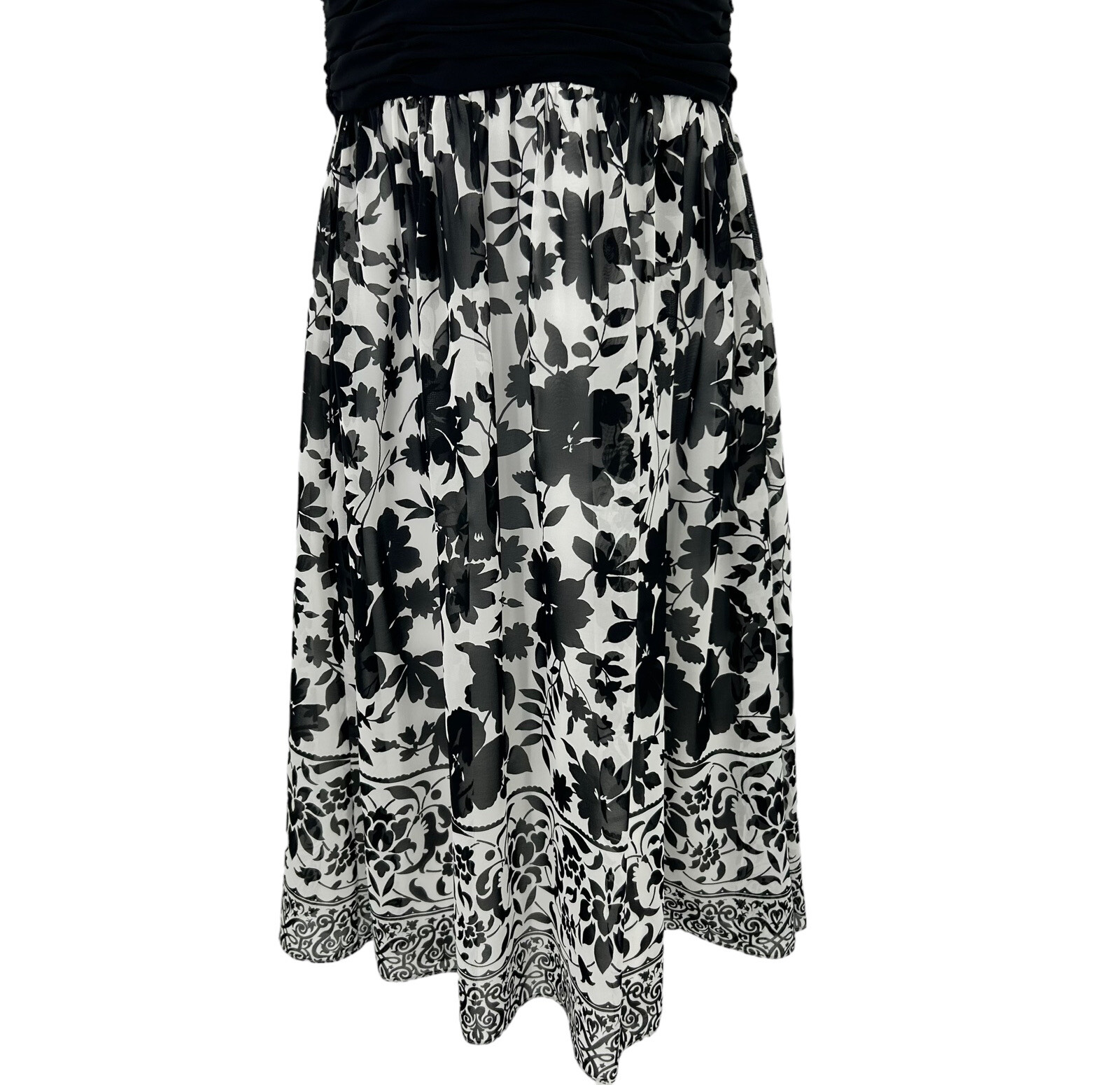 White House Black Market Dress Womens Size 6 Floral Fit and Flare Strapless