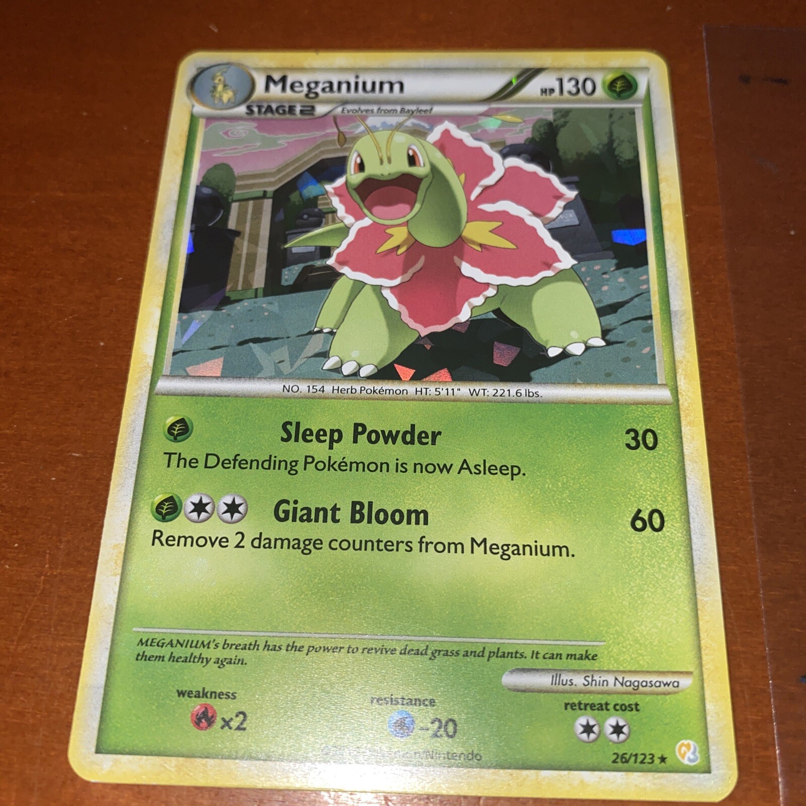 Meganium 26/123 HeartGold & SoulSilver Holo Rare Pokémon TCG Card 2010