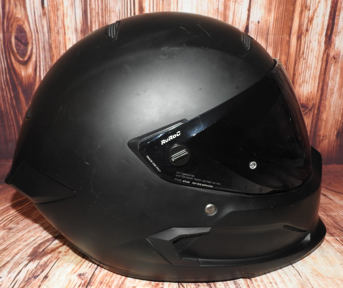 Large Ruroc ATLAS 3.0 Full Face Helmet, Matte black (no bluetooth