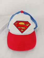 Red White and Blue Superman Youth Strap Back Baseball Cap - Embroidered Logo DC