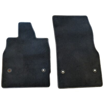 2020-2023 Corvette Car Mats C8 Stingray Floor Black With White Stitching OEM GM