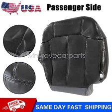 Passenger Bottom Replacement Leather Seat Cover Dark Gray For 99-02 GMC Sierra